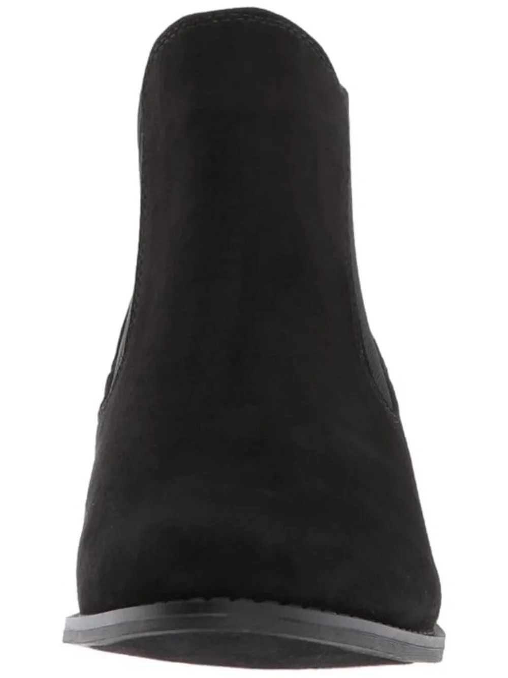 Unionbay Teagan Size 6 Ankle Booties Faux Suede Black Back Zipper Stacked Heel